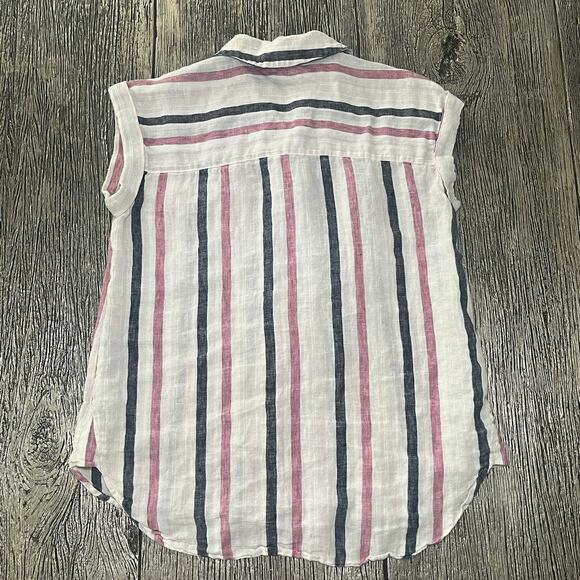 VINCE CAMUTO Womens Sleeveless Button Shirt Size XS %100 Linen - Picture 6 of 6